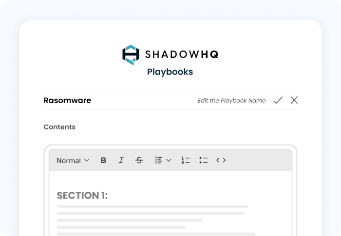 Playbook Setup