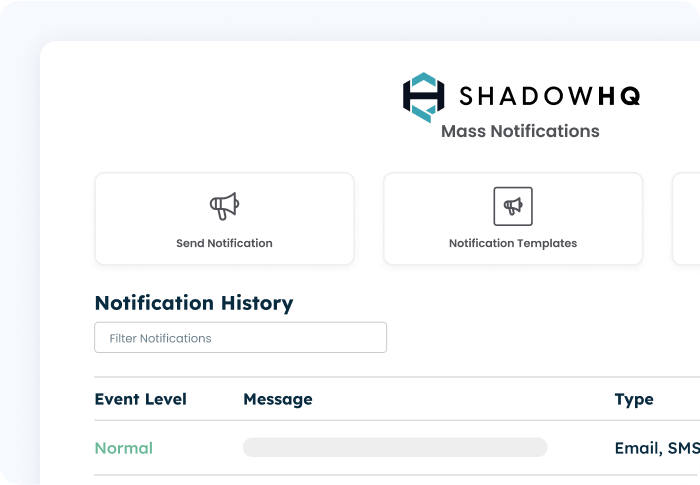 Notifications dashboard